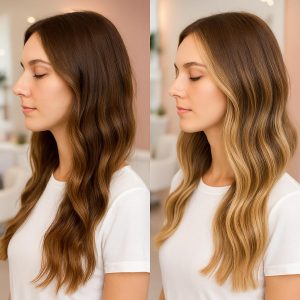 İzmit Serpil Gün Hair & Beauty sombre saç uygulaması öncesi sonrası